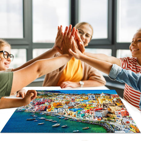 Jigsaw Puzzles for Adults, 1000 Piece Puzzle, Procida Island Marina Corricella