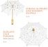Toyvian Mini Lace Parasol: Tiny White Umbrella for Bride Doll, Vintage Wedding Bridal Umbrella for Photo Props