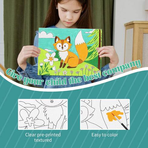 8 Packs 4-8, 48 8 2 8 6x8 goldentime Predrawn Canvas for Painting Kids Painting Canvas for Kids Painting Kits for Kids