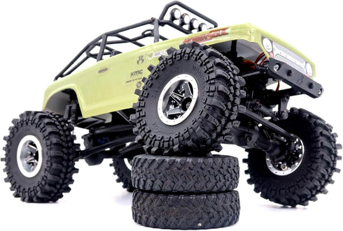 HOBBYSOUL 1.0 Mud Tires, 61 * 22.4mm Super Soft Sticky Crawler Tires for RC 1/18 TRX4M 1/24 AX24 SCX24