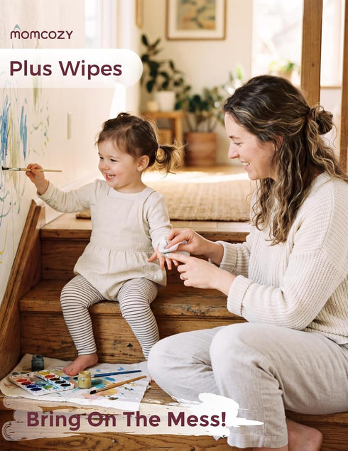 Momcozy 99% 8 Packs (480 Baby Wipes-Extra Large Size Design, Water Based, Unscented & Hypoallergenic, Cleansing