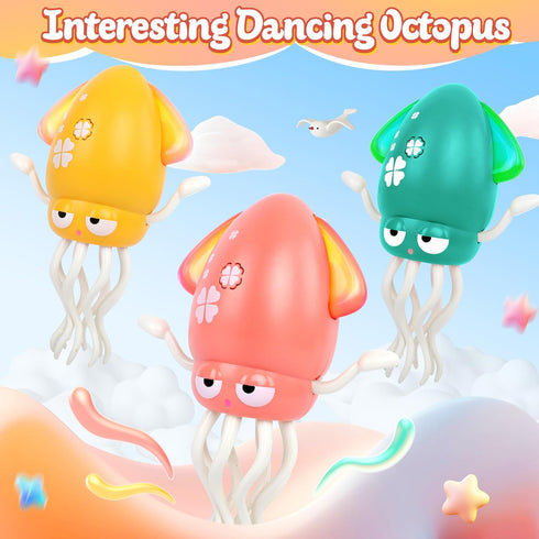 Sachie Dancing Octopus Baby Toy Electric Crawling Octopus with Music & Lights, Rechargeable Sensory Toy for Infants