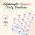 The Wee Bean Organic Cotton Bandana Bibs 2pcs Set - Baby Bandana Drool Bibs for Boys Girls Unisex, Teething and Drooling
