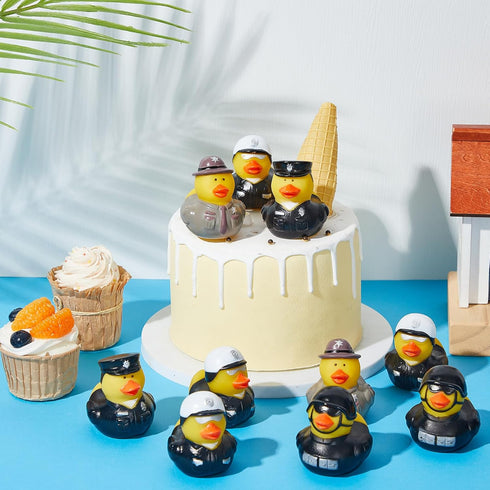 Deekin 50 Pcs Police Rubber Ducks, 2 Inch Police Party Favors for Police Birthday Party Decorations