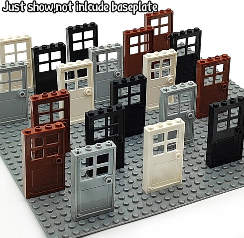 ZHX 40PCS Kids(20 Set) Doors and Frame Building Block Toys for MOC Creative House Brick Accessories Compatible