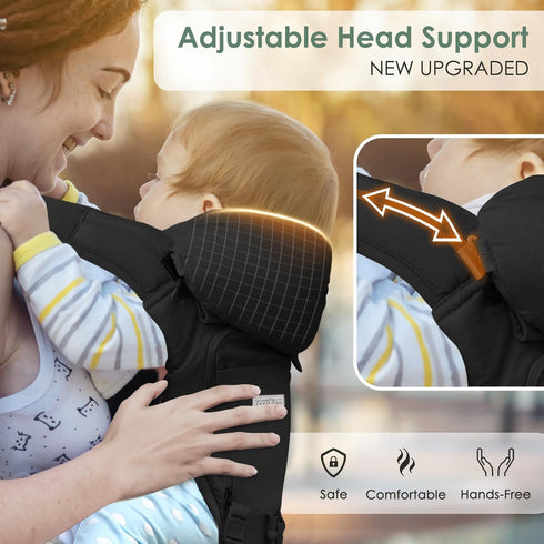 6 1 FRUITEAM Baby Carrier Newborn to Toddler in Hip Waist Stool with Head and Lumbar Support, Safety - Certified Hip