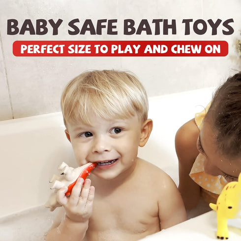 Set 12 Hely Cancy No Hole Dinosaur Bath Toys for Toddlers -
