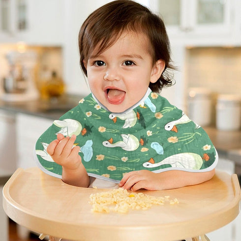 Bulletgxll Set 4, Cartoon Ducks Unisex Baby Burp Cloths of Soft Absorbent Organic Cotton Muslin Burping Cloths