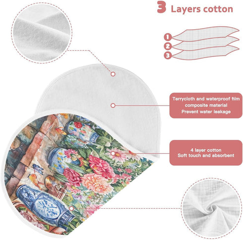 YEGAME Set 1 11 22 Inch Muslin Baby Burp Cloths of - Flower Super Absorbent Cotton Burping Rags Soft Baby Washcloths