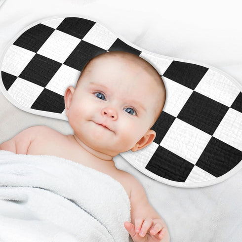 Emelivor 4 Pack Checkerboard Plaid Muslin Burp Cloths for Baby Super Soft Baby Burp Cloths Absorbent Baby Washcloths