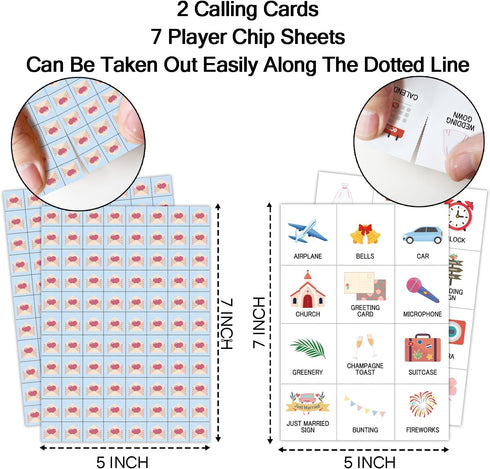 Wedding Party Bingo Game Cards(24 Players), Bridal Shower Bingo Card for Family Friend Adult, Large Group Holiday Engagement Party Activity Favor Decoration Supplies -001