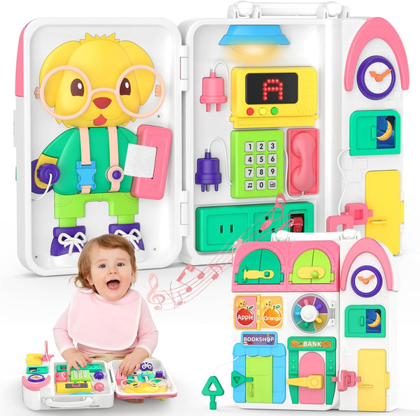 Montessori Toys for 1+ Year Old Girl Gifts, Busy Board Educational Toddler