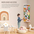 Kids Stuffed Animal Storage Organizer - Adjustable Length Wall Plush Holder for Nursery Playroom Bedroom (White)