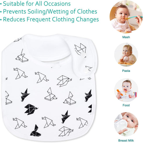 Baby Bibs Soft and Absorbent Organic Cotton Bandana Drool Bibs Set for Boys and Girls, Newborn 0-36 Months