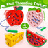 Wooden Lacing Toys for Toddlers 3-5, Plane Activities Car Travel Toys, Montessori Educational Learning Threading Toys
