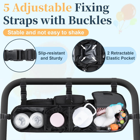 GT2, GDNasist Double Stroller Organizer Compatible with Bob Duallie and Baby Jogger City Mini Double Baby Stroller