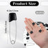 HJZHII 50Pcs 5.5CM Safety Pins for Diaper, Black Plastic Head Cloth Diaper Nappy Pins with Locking Closures Stainless