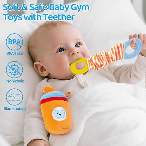 JoySpark Toys 3-6-12 Set 6 Baby Toys Months Sensory Toy for Babies Workout Dumbbell Weights Toy