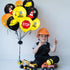 12 Inch Construction Balloons, Black Yellow Orange Confetti Truck Construction Party Latex Balloons for Boy Excavator
