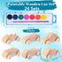Leitee 24 Sets Unfinished Paintable Wooden Cars DIY Toys with Watercolor Paint for Woodworking Crafts