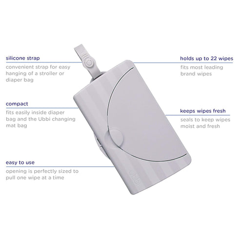 Set 2 Ubbi On-the-Go Baby Wipes Dispenser, Portable Wipes Container for Travel, Diaper Bag Accessory Must Have