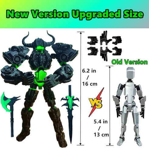 13 3D T13 13 13 Dummy 13 ULTHOOL Titan Action Figure,Assembly Completed Printed Multi-Jointed Movable Robot with Full
