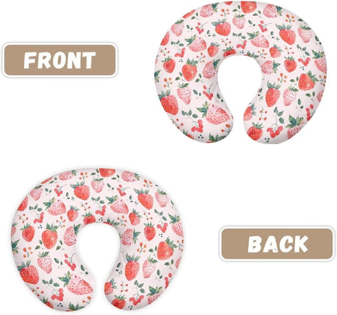 Strawberry Nursing Pillow Covers Reversible and Soft Feeding Pillow Slipcover Fits Standard Infant Nursing Pillow