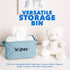 Baskets for Organizing Wipes and Newborn Essentials, Diaper and Wipes Organizer, Linen Basket with Handle, Blue