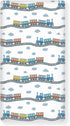 JEPFEIXIA Colorful Train Fitted Crib Sheet for Boys Girls Cartoon Trains Baby Sheet