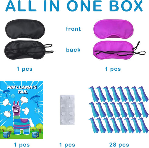 Video Game Party Decorations, Pin The Tails on Llama Game with 28PCS Tails Stickers for Video Game Theme Party