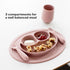 ezpz Mini Mat for 12 Months+, Blue, 100% Silicone Placemat + Plate with Suction for Infants + Toddlers, Supports