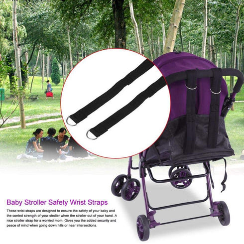 Baby Stroller Safety Wrist Strap, 1Pc Black Safety Belt, Multi-Function Handy Hooks for Stroller Pram