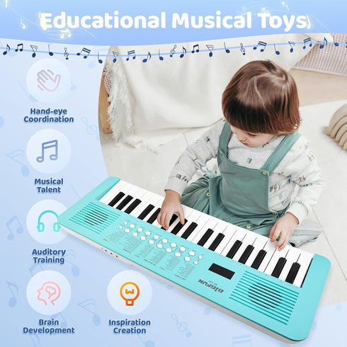 Kids Keyboard Piano Musical Toys, 37 Key Portable Electronic Piano with Microphone, Birthday Gift