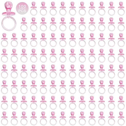 100 Pieces 2.75 Inch Plastic Pacifier for Baby Shower, Baby Shower Pacifier