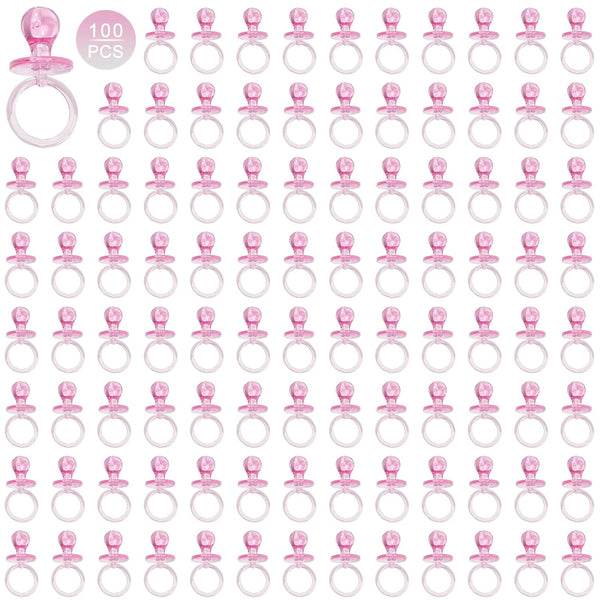 100 Pieces 2.75 Inch Plastic Pacifier for Baby Shower, Baby Shower Pacifier
