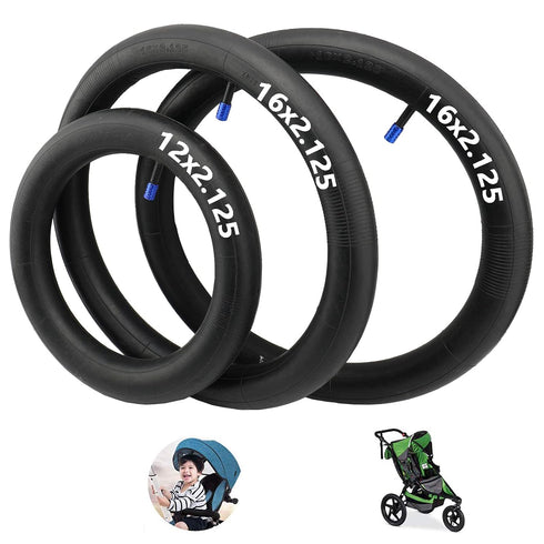 16'' x2.15 x2 Back and 12.5'' x2.15 x1 Front Premium Explosion Proof Tire Tube Set for BOB Revolution Strollers