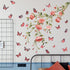 Cute Peony Flower Wall Decals, Pink Rose Floral Stickers, Removable Peel and Stick for Kids Room, Living Room Decor