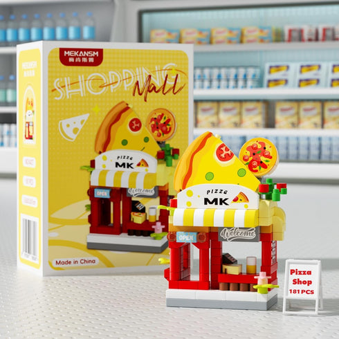 Gearblox Set Pizza Shop Street City View Mini House Festival Micro Building Toy Blocks for Home Decor Toys Gifts