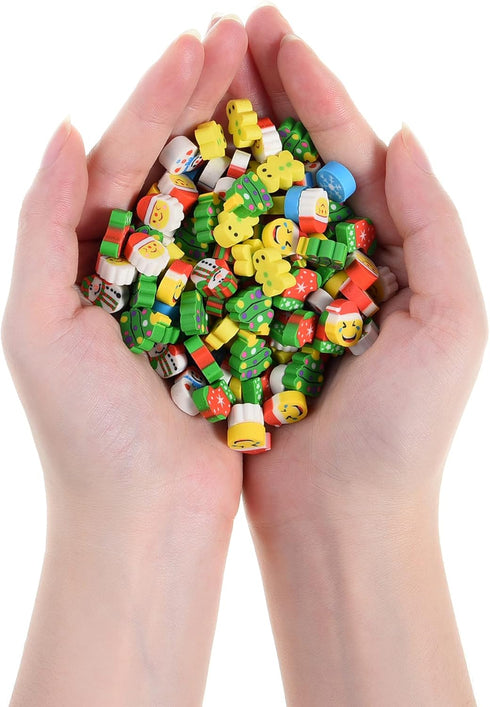 330 Pcs Mini Erasers for Kids Bulk, Christmas Party Decoration, Santa Claus Stocking Gift Filling