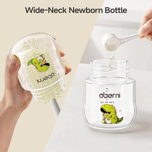 0M+, 120ML/Blue/Pack 1 Oberni Baby Bottles with Size S Slow Flow Breast-Like Soft Teat for Newborn Feeding Bottle