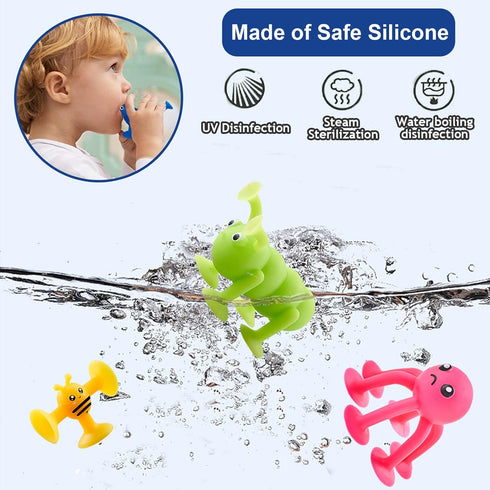 ZMZS Suction Toys for Baby, Bath Toys for Kids Ages 4-8, 40 Pieces Toddler Stress Release Sensory Toys, Educational Gift
