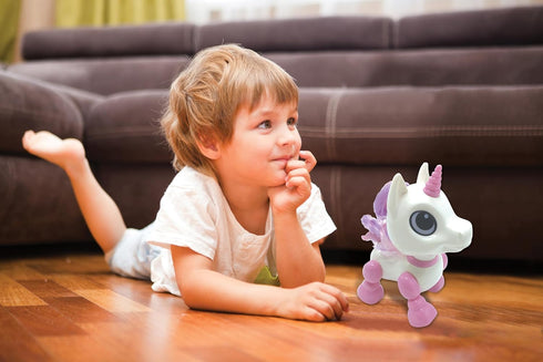 ROB02UNI LEXiBOOK Power Unicorn Mini - My Little Robot Unicorn - Robot Unicorn with Sounds, Music, Light Effects, Voice