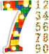 8.58''(Number 7) Baquler Building Block Light up Number Birthday Decoration Sign Marquee LED Numbers for Party Lighted