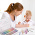 Heyoxista Set 72 24 Dustless Wet Erase Chalk for Kids - Pcs Vibrant Glass Markers with Finger Grips | Non-Toxic Drawing