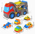 12.2" 2-4, Set 18M+ 2 3 4 5, P&C Toddler Car Transport Truck Toys for Ages Car Carrier Transporter Double-Deck Hauler