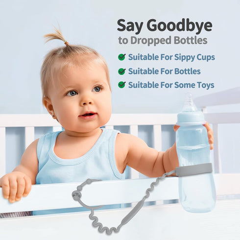 Toy Straps, Pacifier Holder Clip, Pure Silicone Material, BPA Free, for Teethers and Baby Cribs