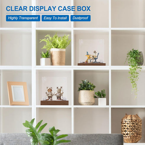 MECCANIXITY 4"x4"x4" Acrylic Display Case, Clear Dustproof Storage Organizer for Action Figures