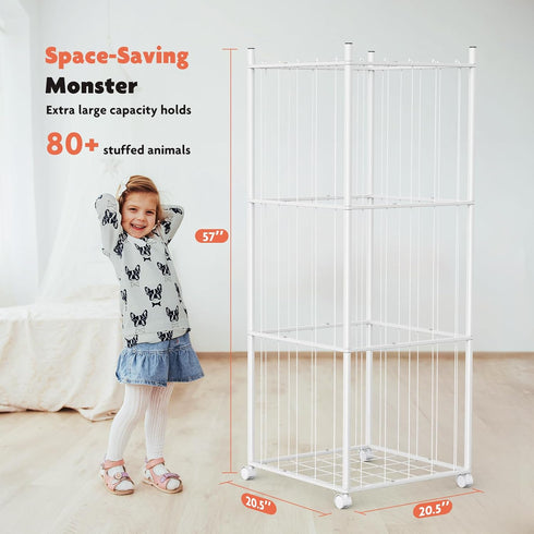 GoKEDA Stuffed Animal Storage,Extra Large Metal Stuffed Animals Storage Tower,Heavy Duty Stuffed Animal Holder
