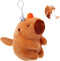 Cute Capybara Plush Toy with Shaking Tail Mini Capybara Keychain Stuff Animal