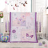 Wowelife Crib Bedding Set for Girls, 3 Pieces Floral Butterfly Baby Girl